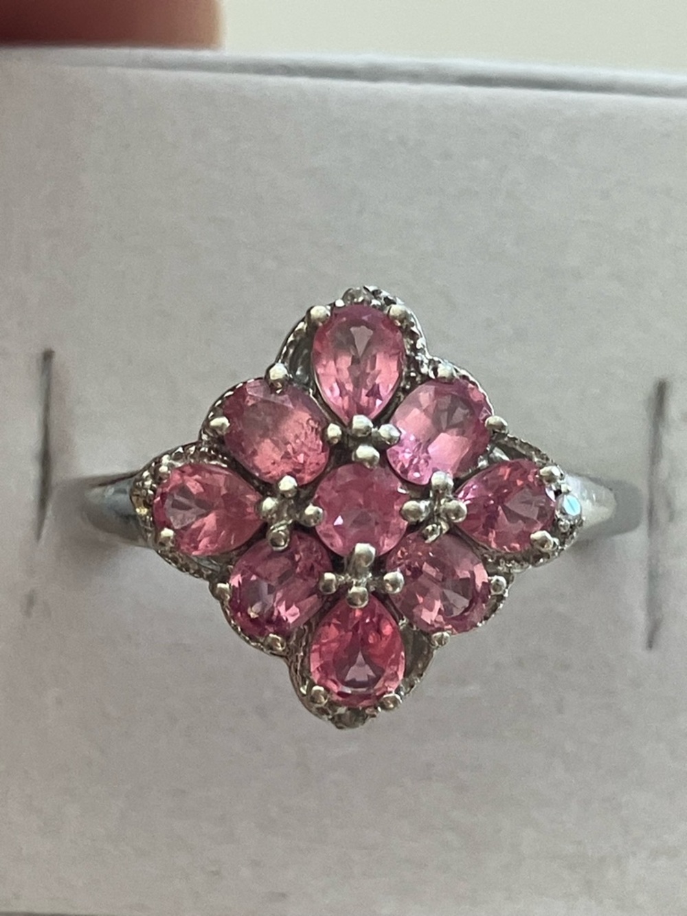Pink Topaz Gemstone Sterling Silver  Ring Size 8